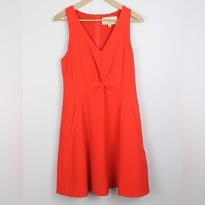 Liefsdottir (Anthropologie) Red Dropped Waist Twist Front Dress